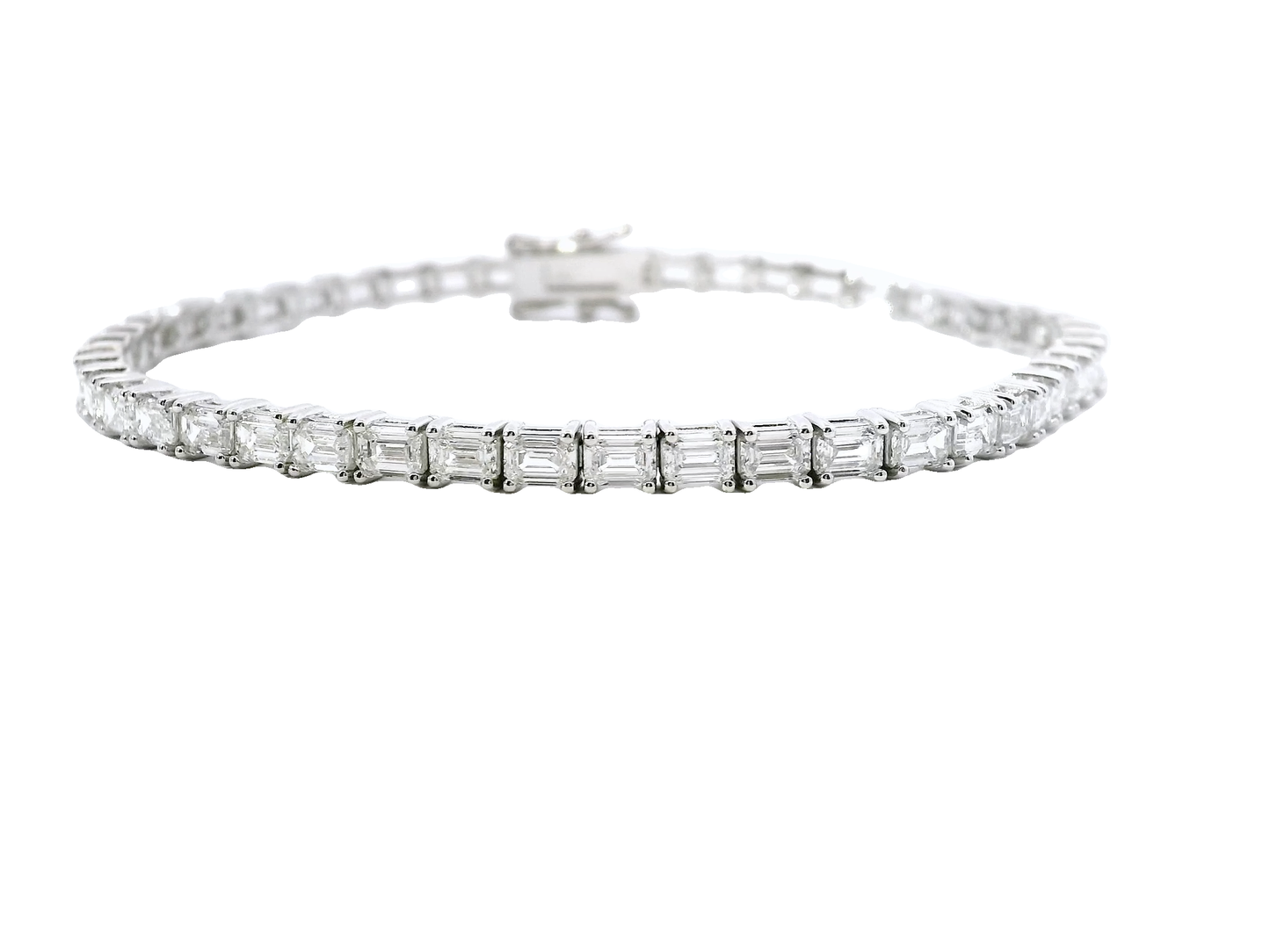 5.97CT Emerald Cut Lab Diamond Tennis Bracelet 14K Gold
