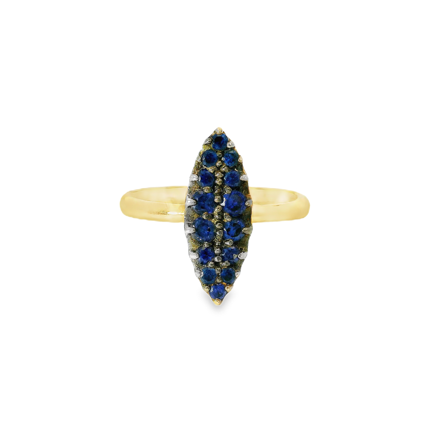 0.71CT Blue Sapphire Ring 14K Yellow Gold