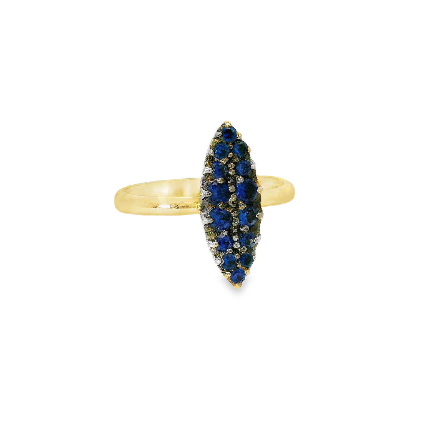 0.71CT Blue Sapphire Ring 14K Yellow Gold