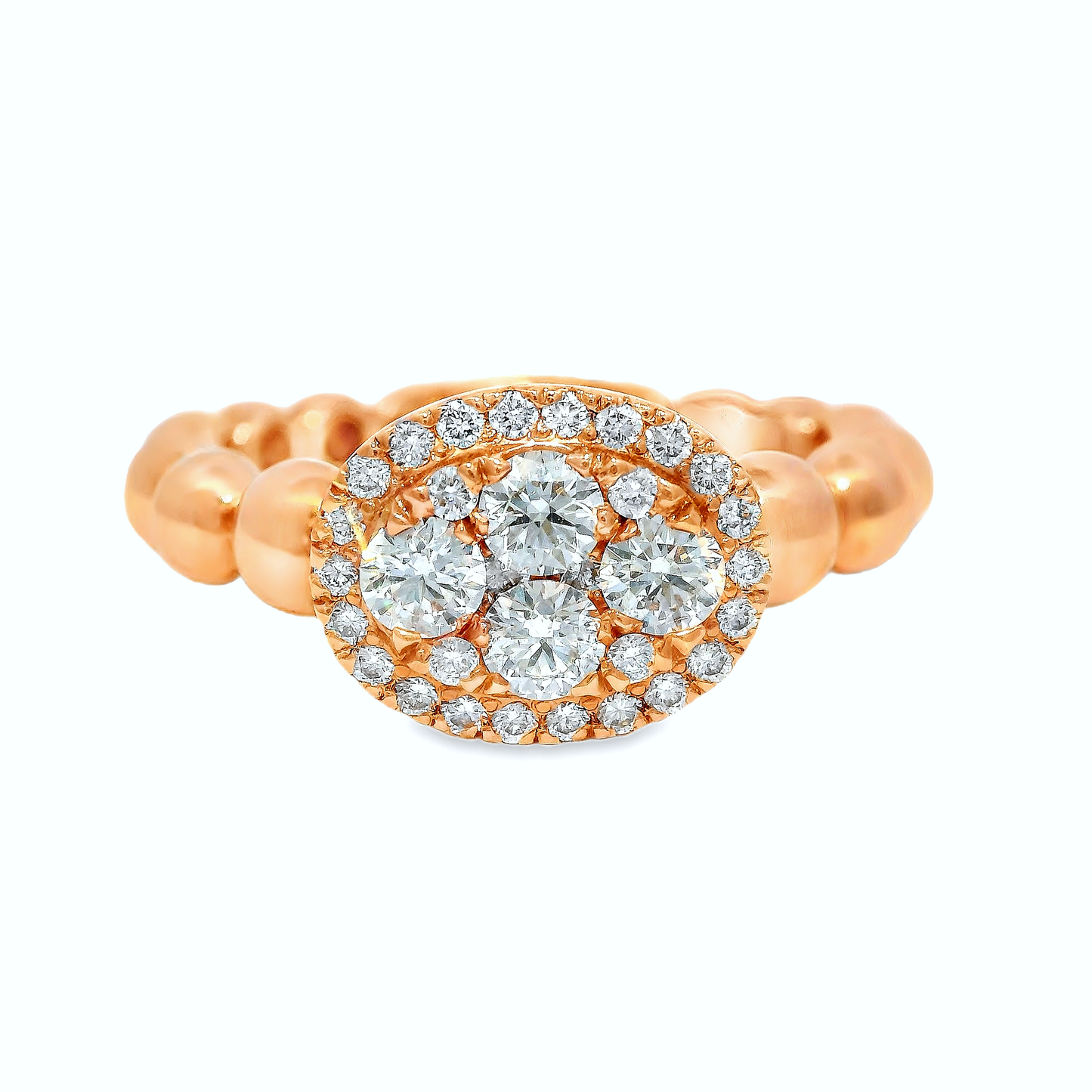 0.58CT Diamond Ring 18K Rose Gold