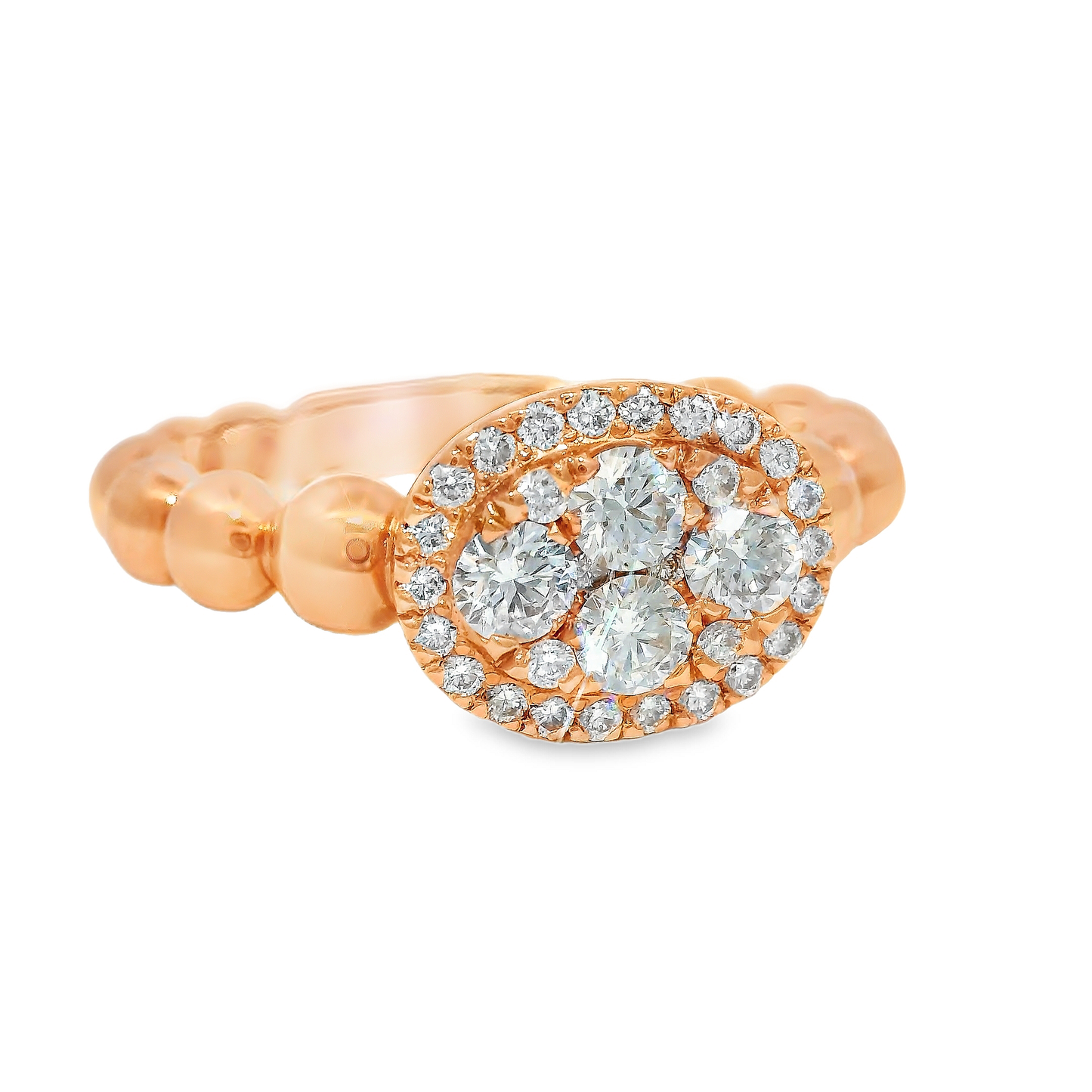 0.58CT Diamond Ring 18K Rose Gold