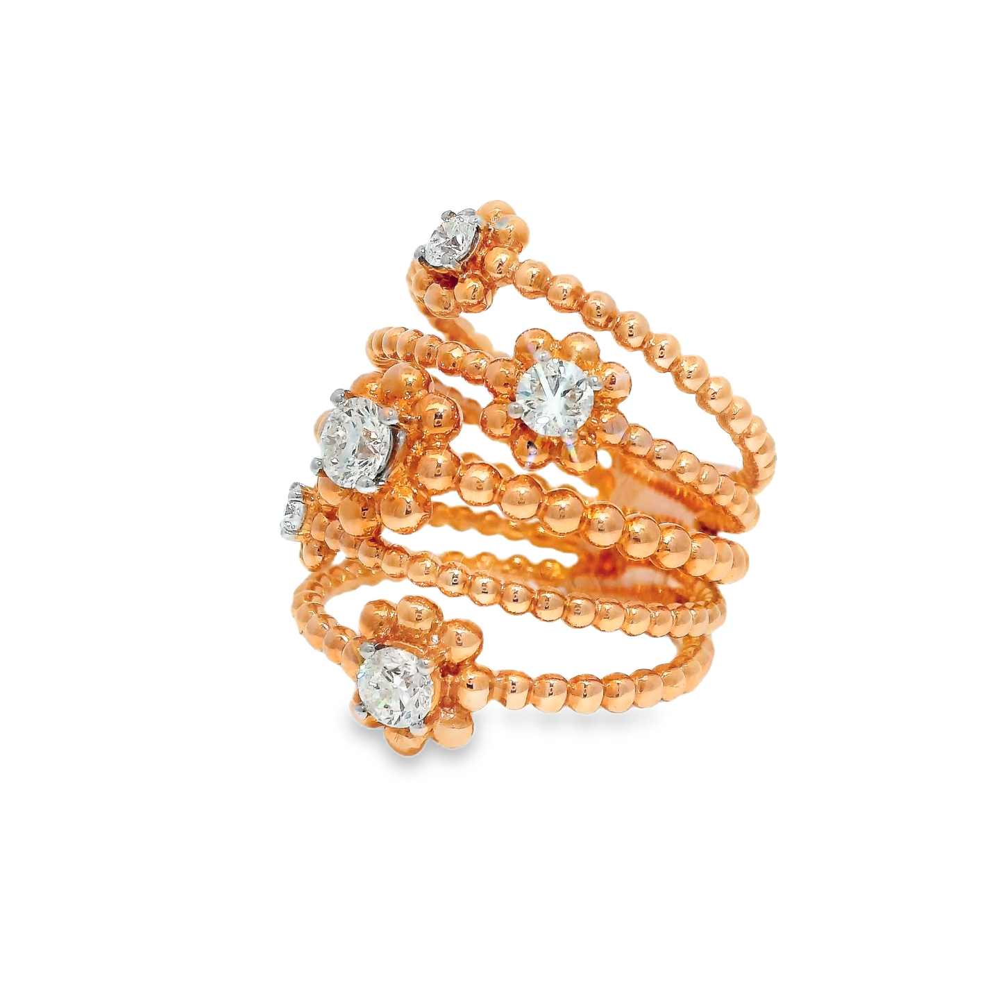 0.90CT Diamond Ring 18K Rose Gold