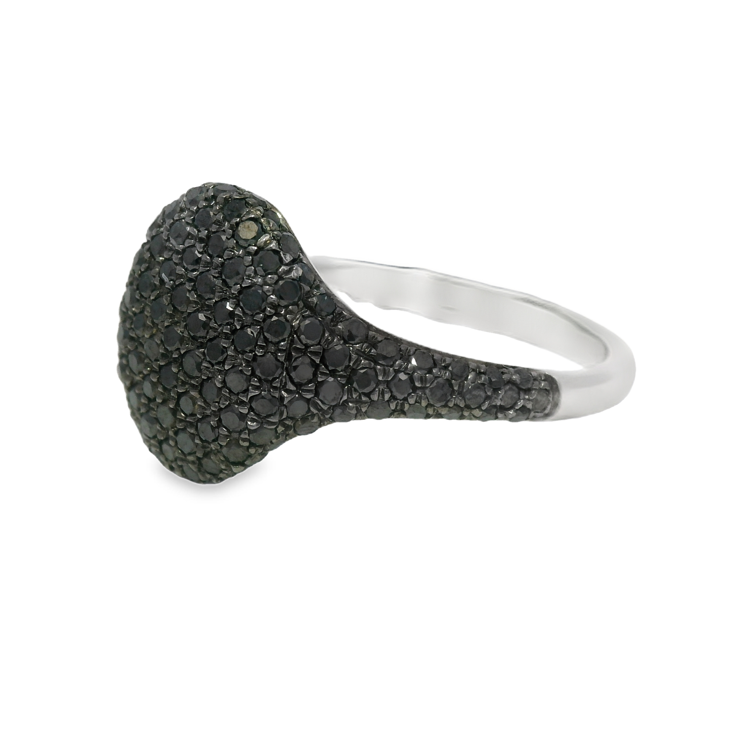 0.70CT Black Diamond Ring 14k White Gold