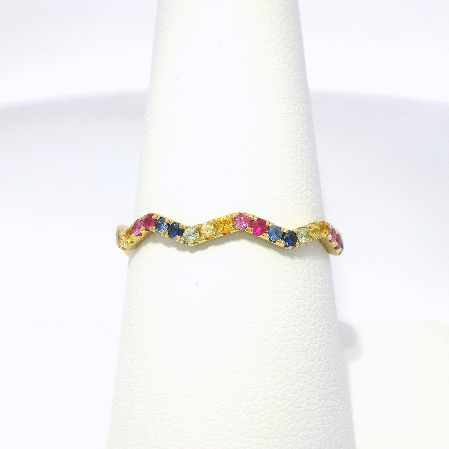 0.35CT Mix Sapphire Ring 14k Yellow Gold