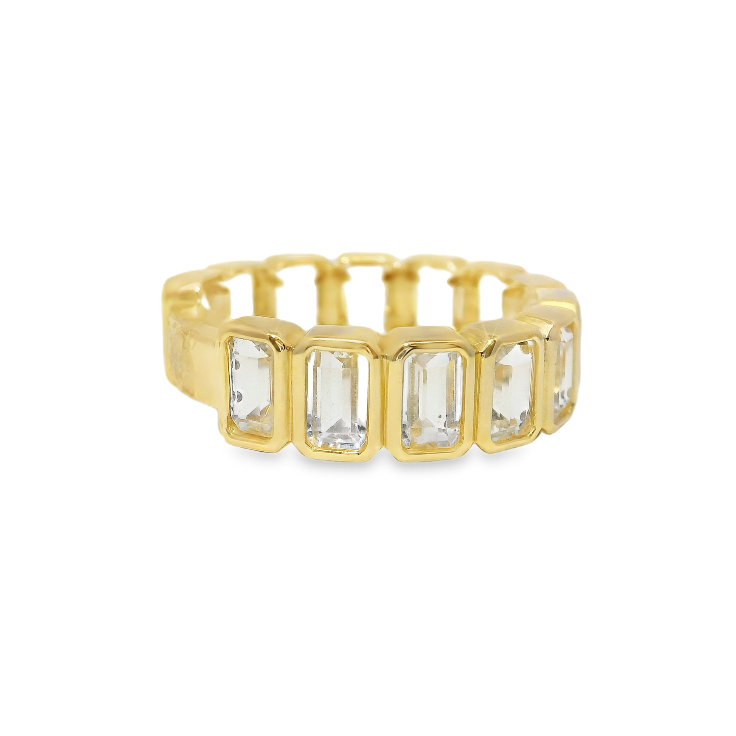 4.00CT White Topaz 14k Yellow Gold