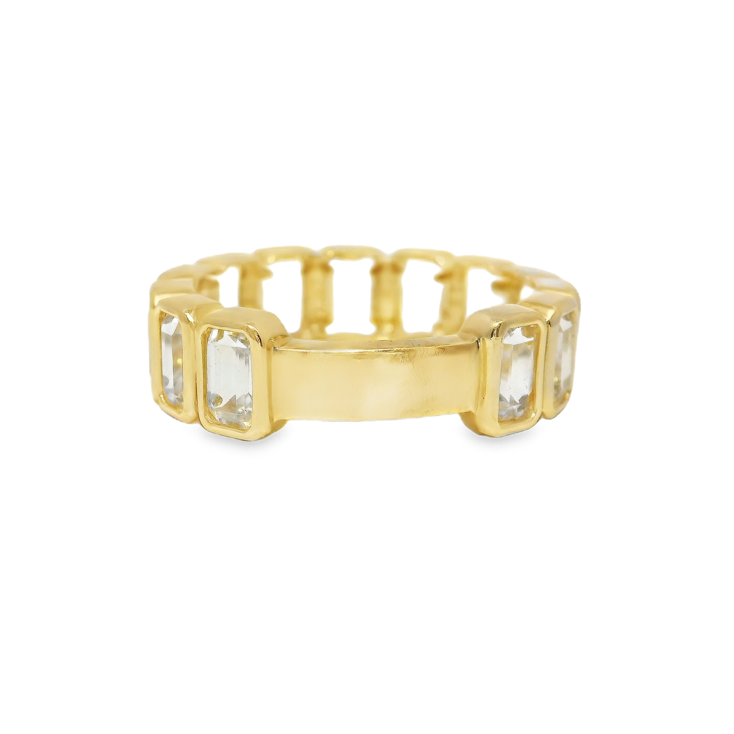 4.00CT White Topaz 14k Yellow Gold