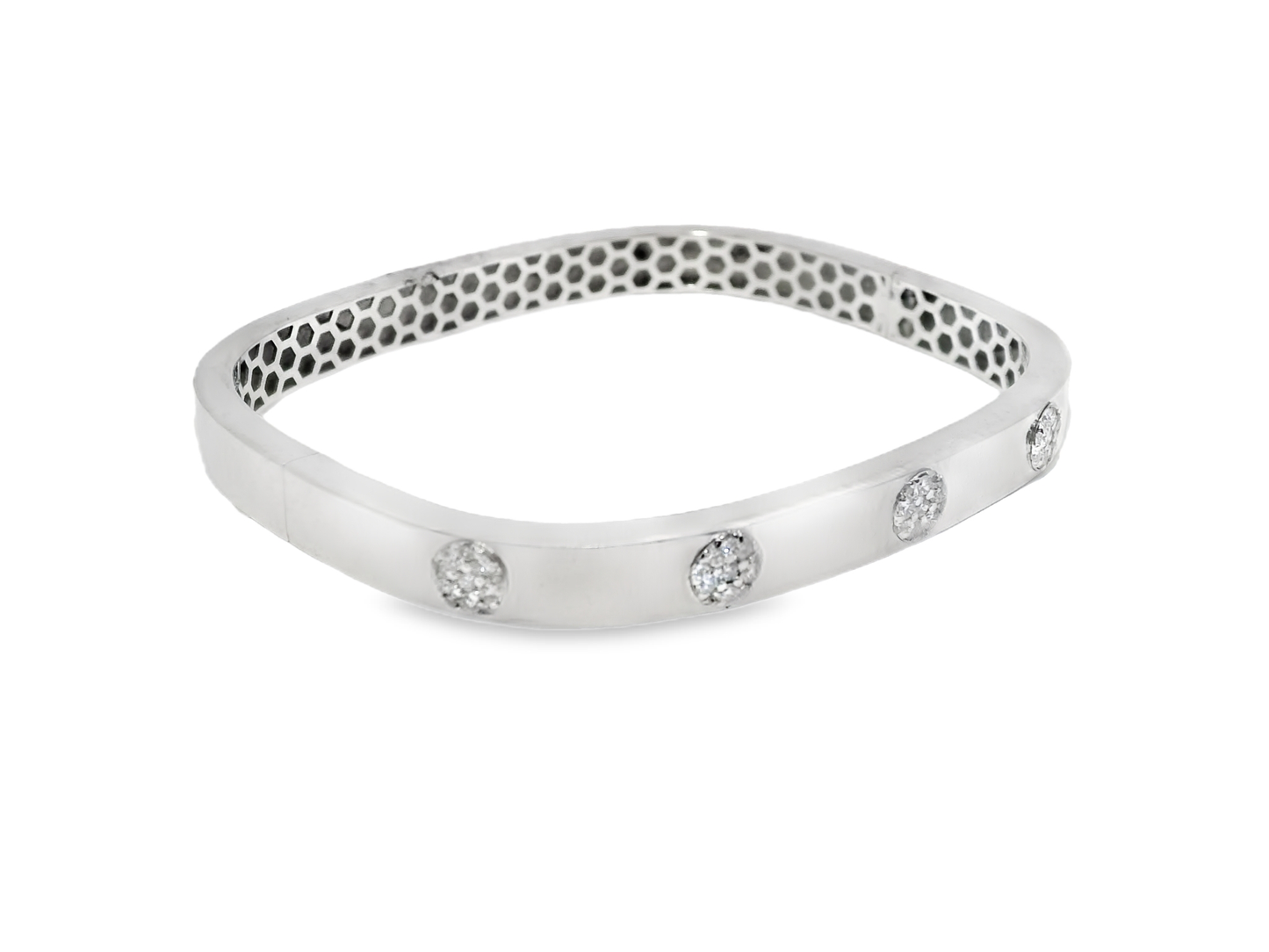 0.53CT Diamond Bangle 14k White Gold