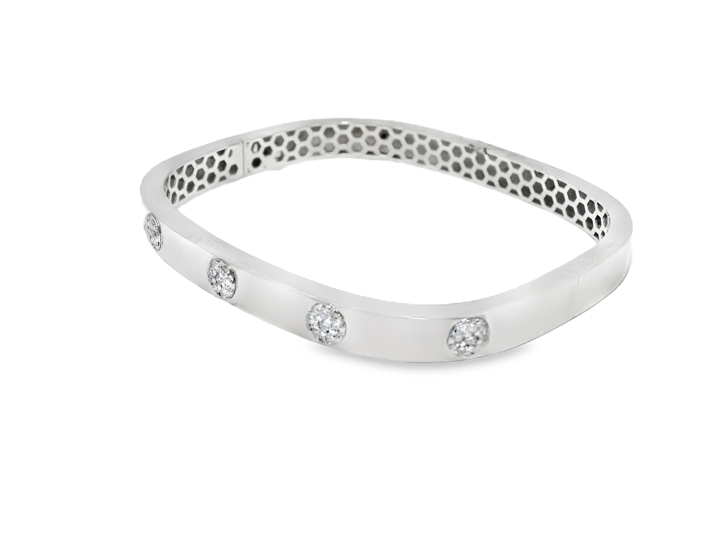 0.53CT Diamond Bangle 14k White Gold