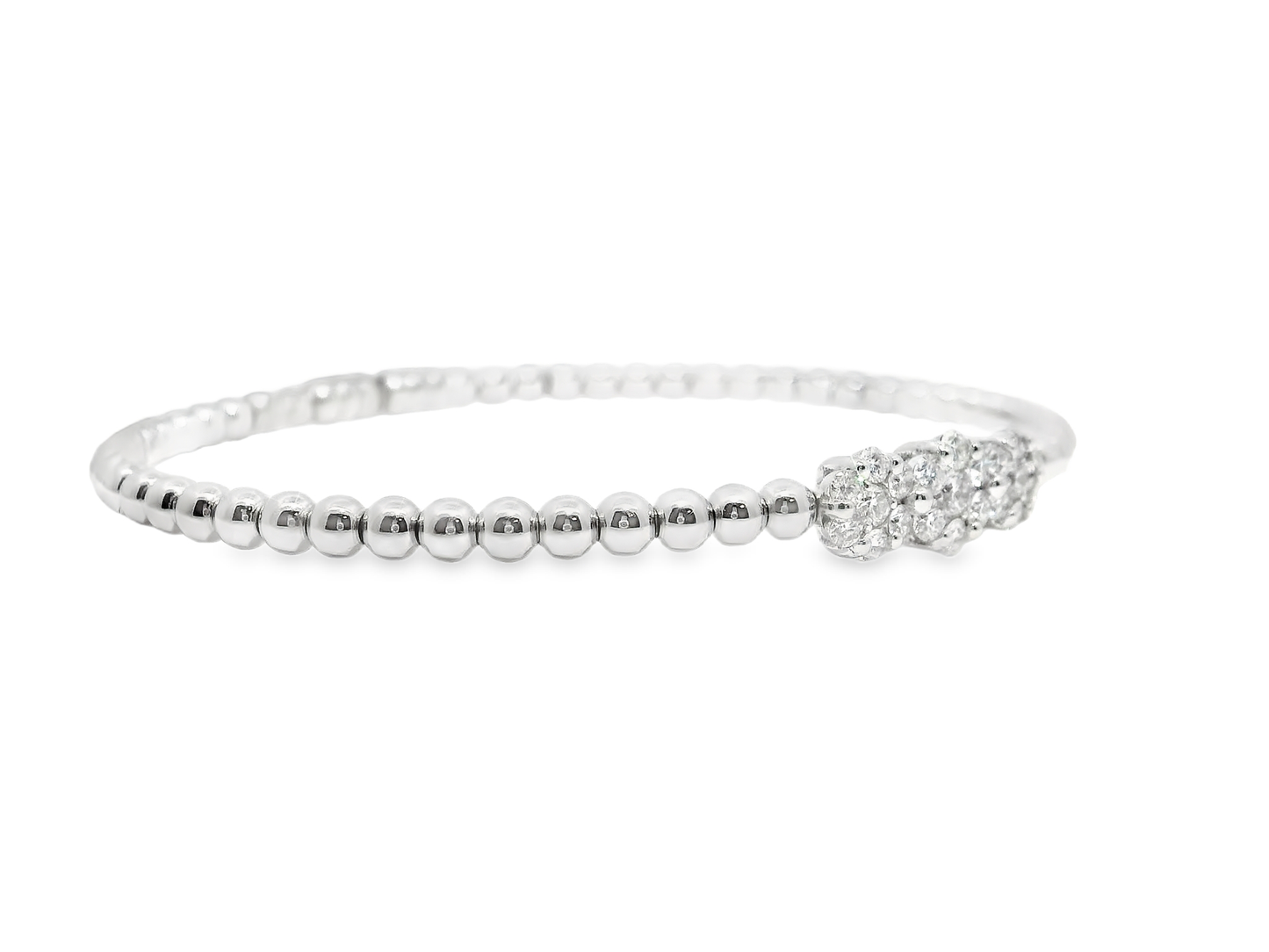 0.85CT Diamond Bangle 18k White Gold