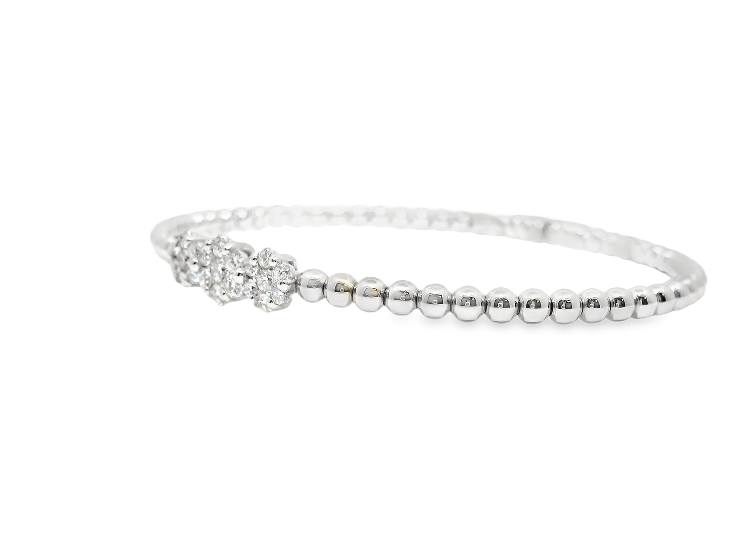 0.85CT Diamond Bangle 18k White Gold