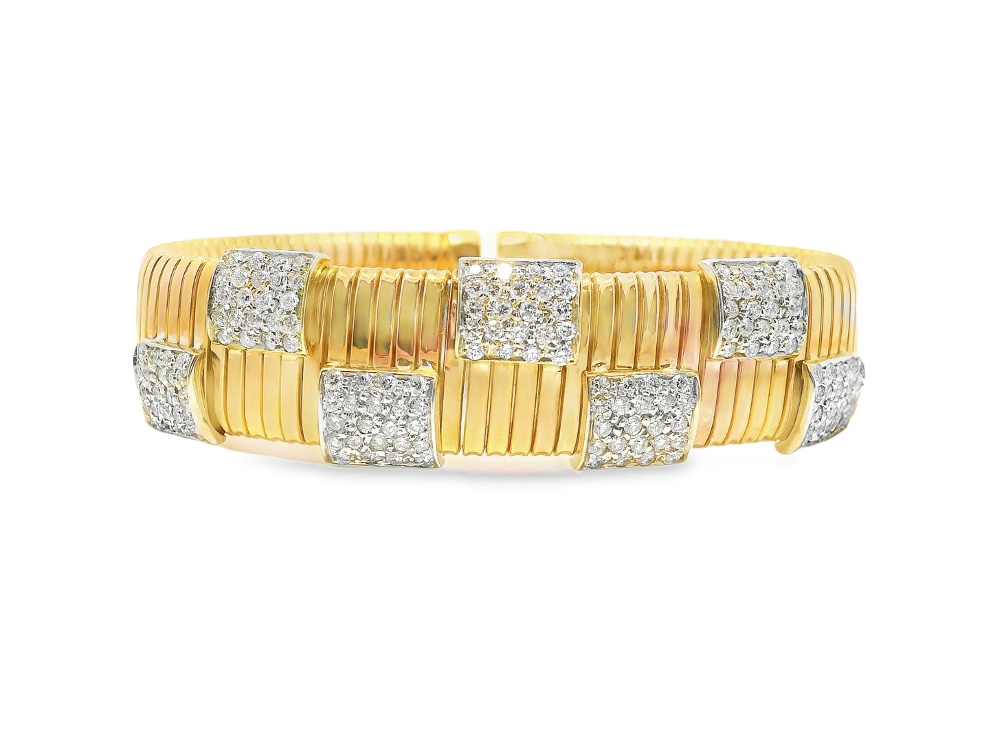 1.86CT Diamond Bangle 14k Rose Gold