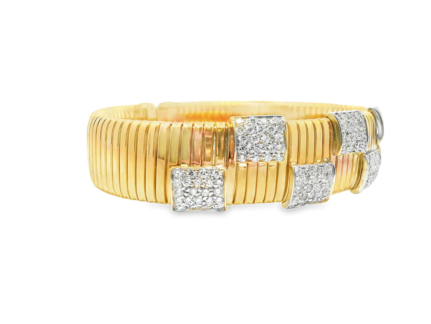 1.86CT Diamond Bangle 14k Rose Gold