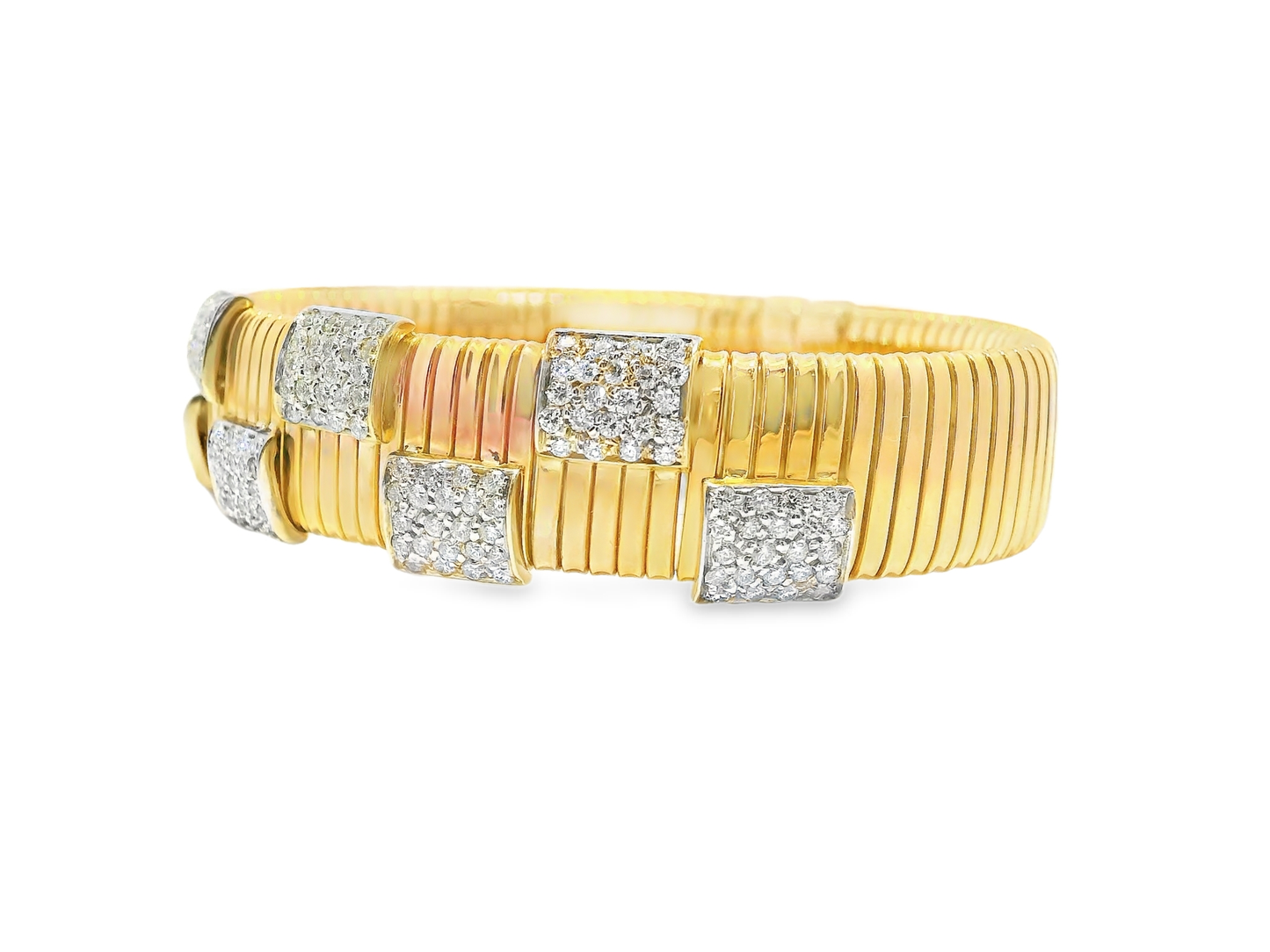 1.86CT Diamond Bangle 14k Rose Gold