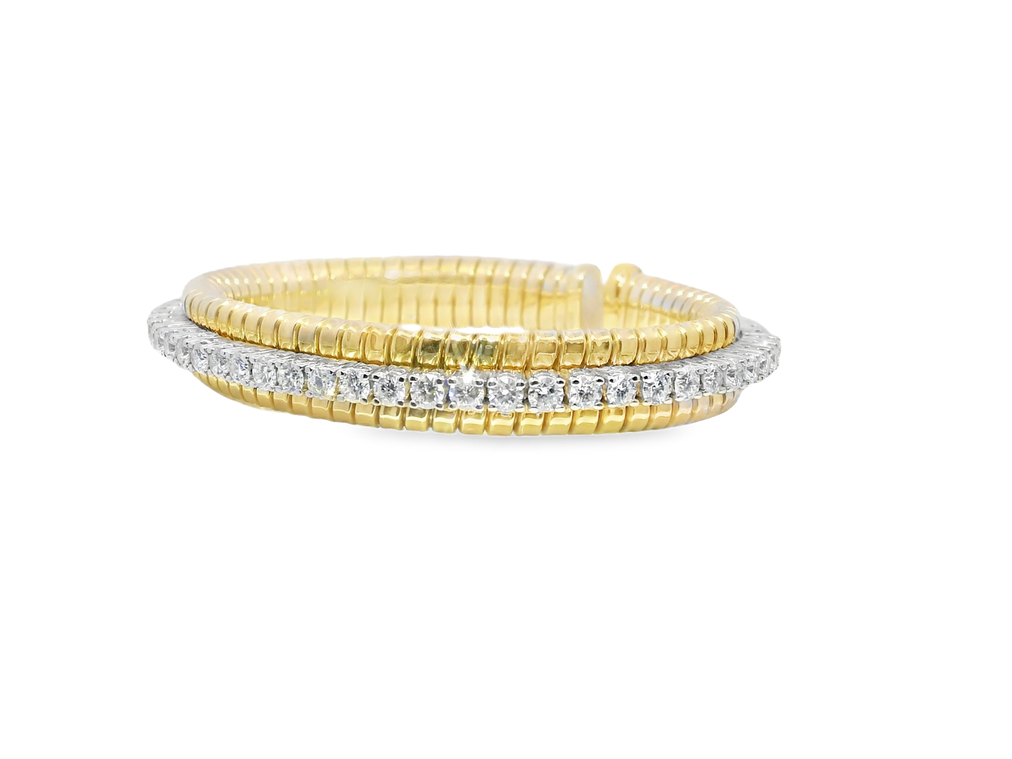 3.79CT Diamond Bangle 14K Yellow Gold