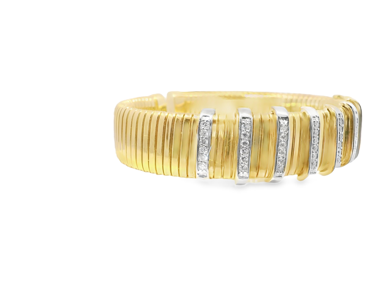 0.76CT Diamond Bangle 14k Yellow Gold