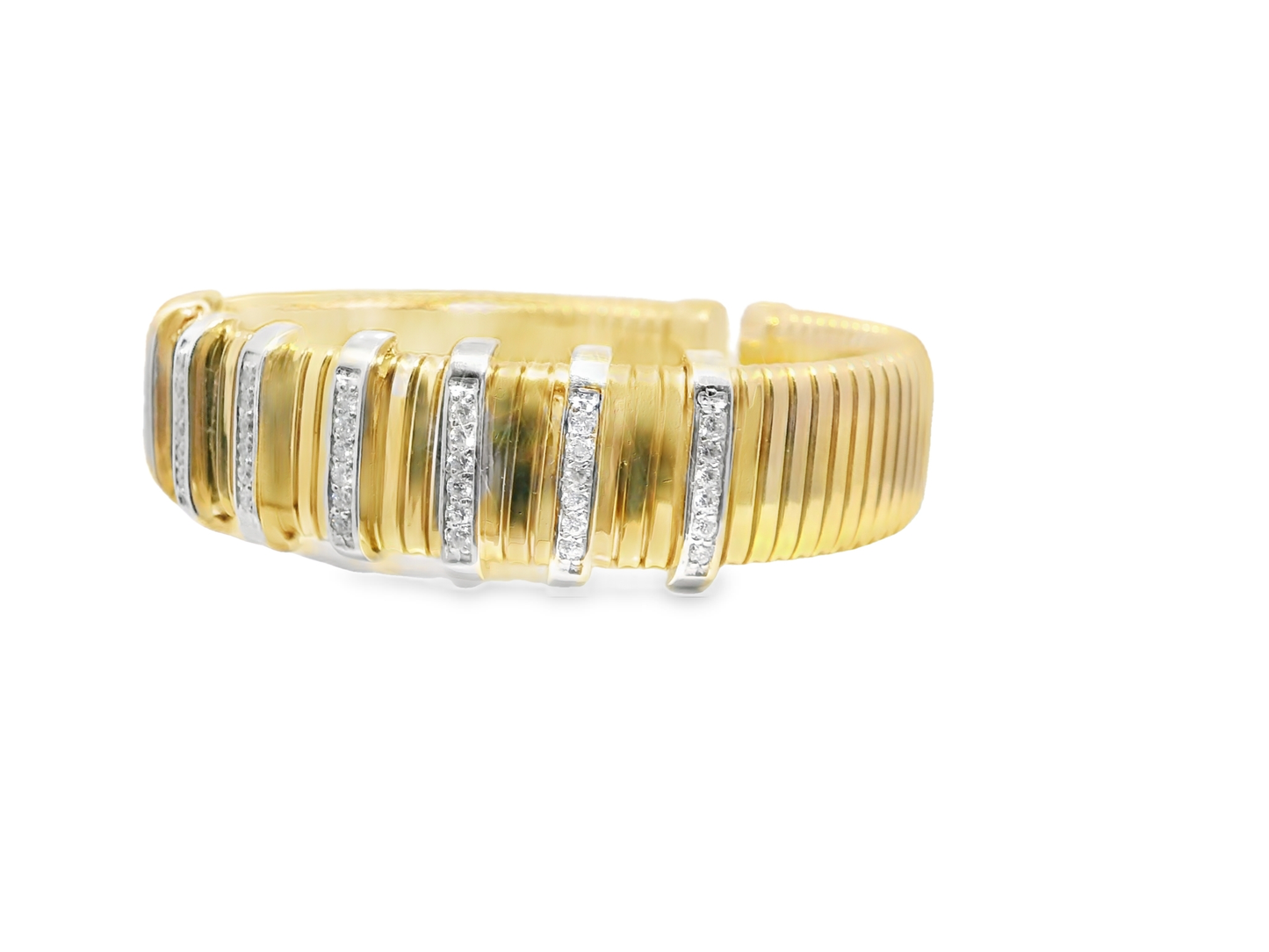 0.76CT Diamond Bangle 14k Yellow Gold
