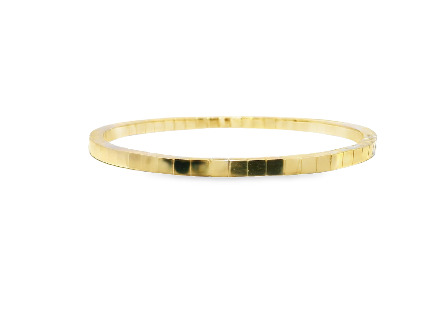 Plain Square Stretch Bangle 14k Yellow Gold