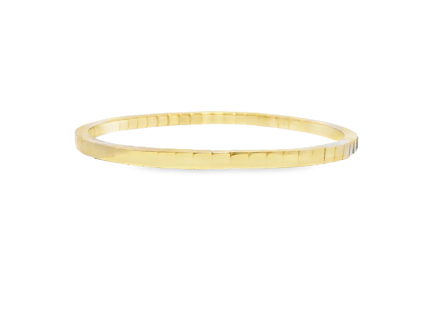 Plain Square Stretch Bangle 14k Yellow Gold