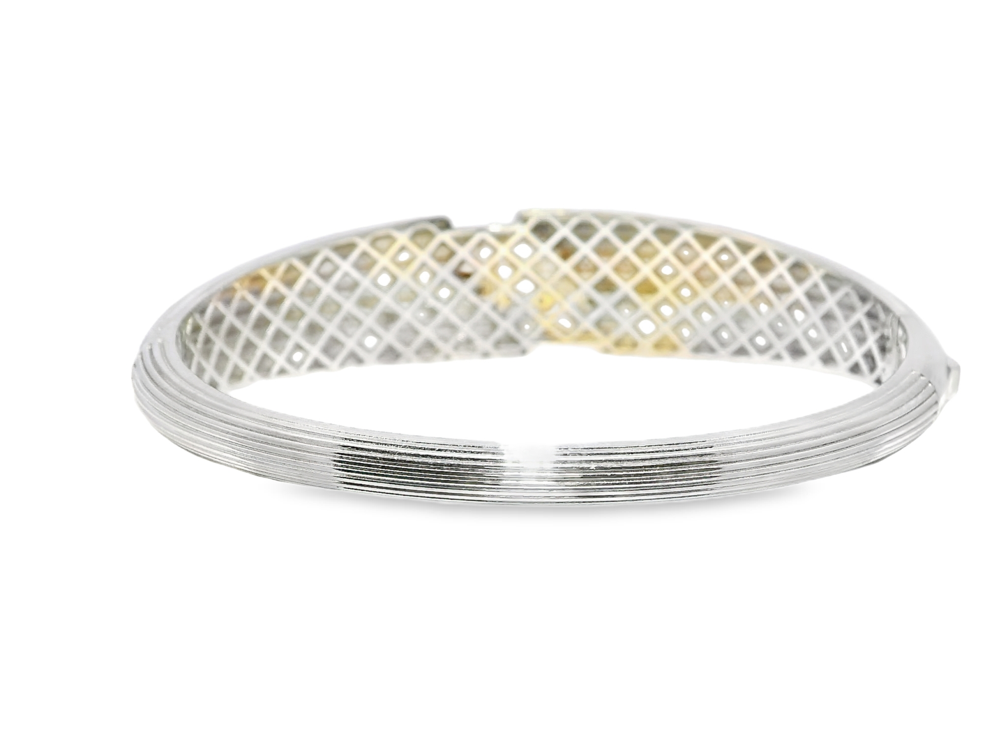 1.30CT Diamond Bangle 14k White Gold