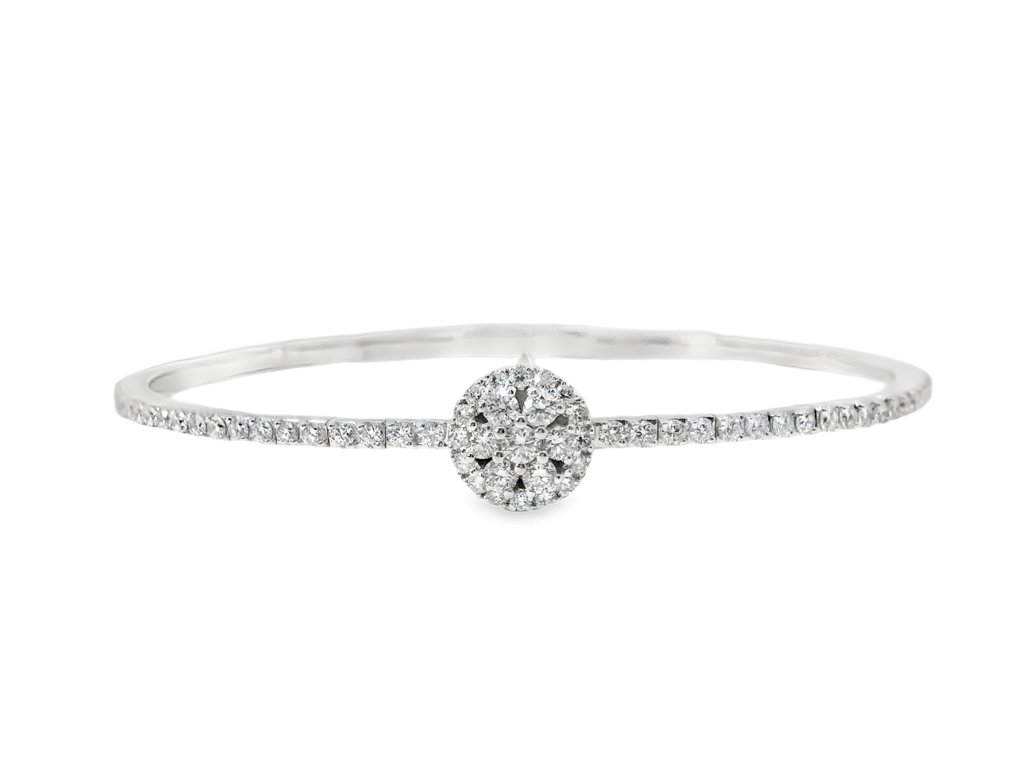 1.14CT Diamond Bangle 18k White Gold