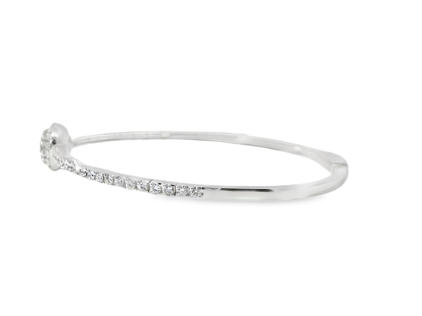 1.14CT Diamond Bangle 18k White Gold