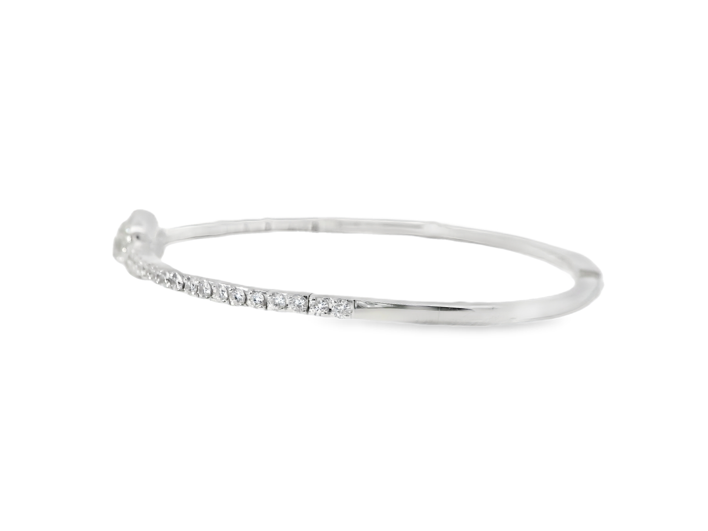 1.08CT Diamond Bangle 18k White Gold