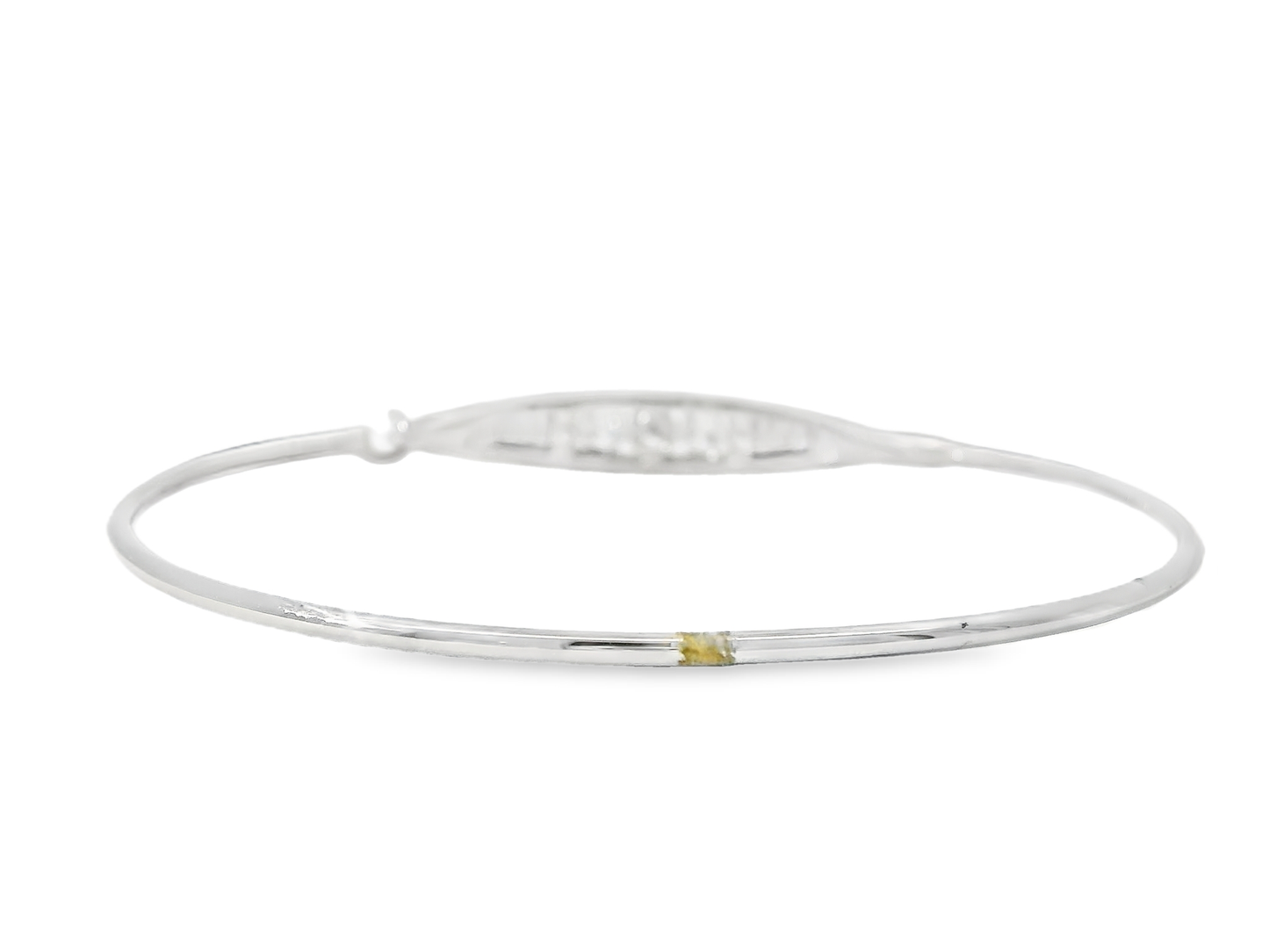 0.92CT Diamond Bangle 14k White Gold