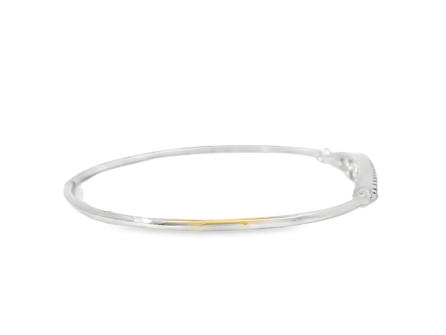 0.92CT Diamond Bangle 14k White Gold