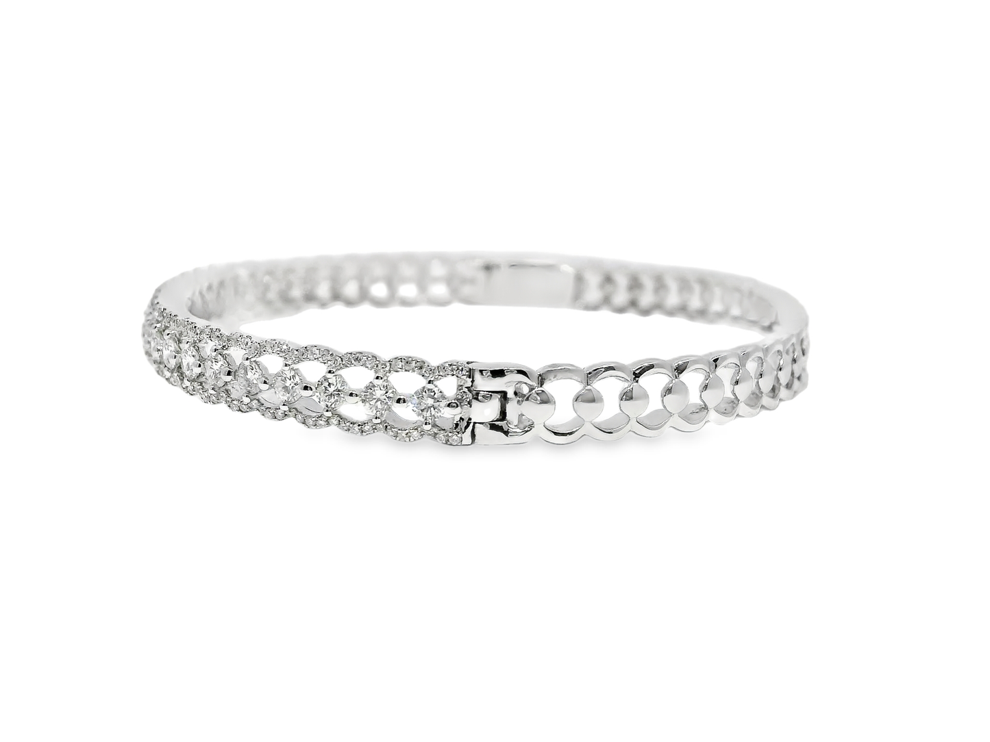 1.65CT Diamond Bangle 18k White Gold