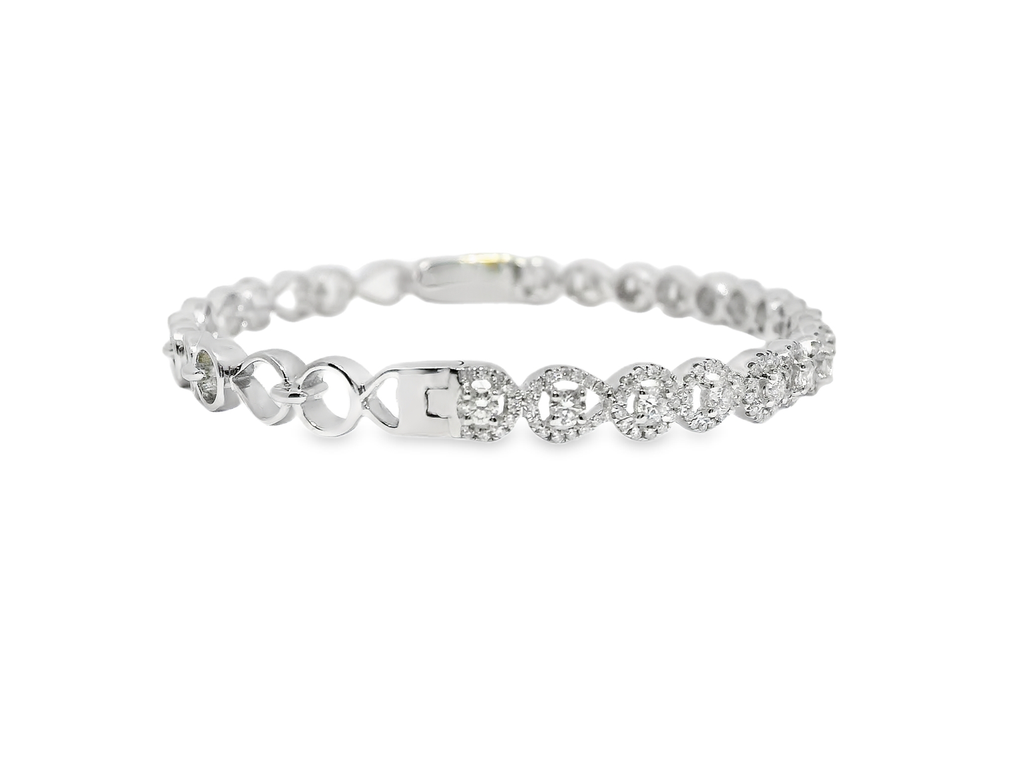 1.20CT Diamond Bangle 18k White Gold