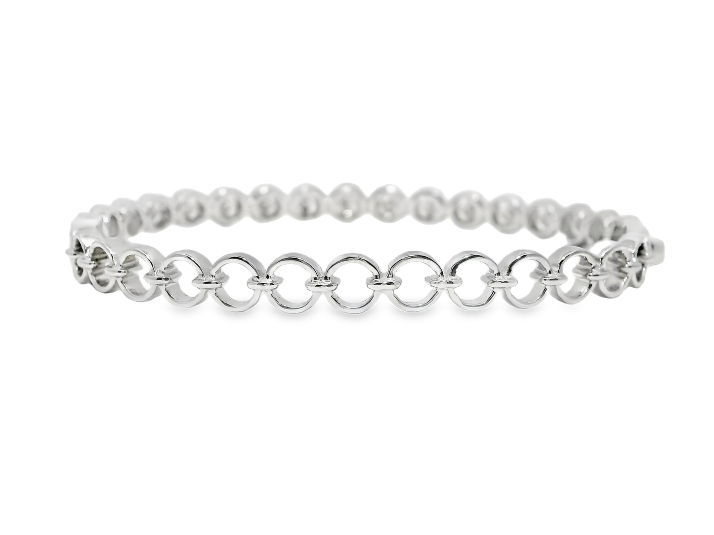 1.55CT Diamond Bangle 18k White Gold
