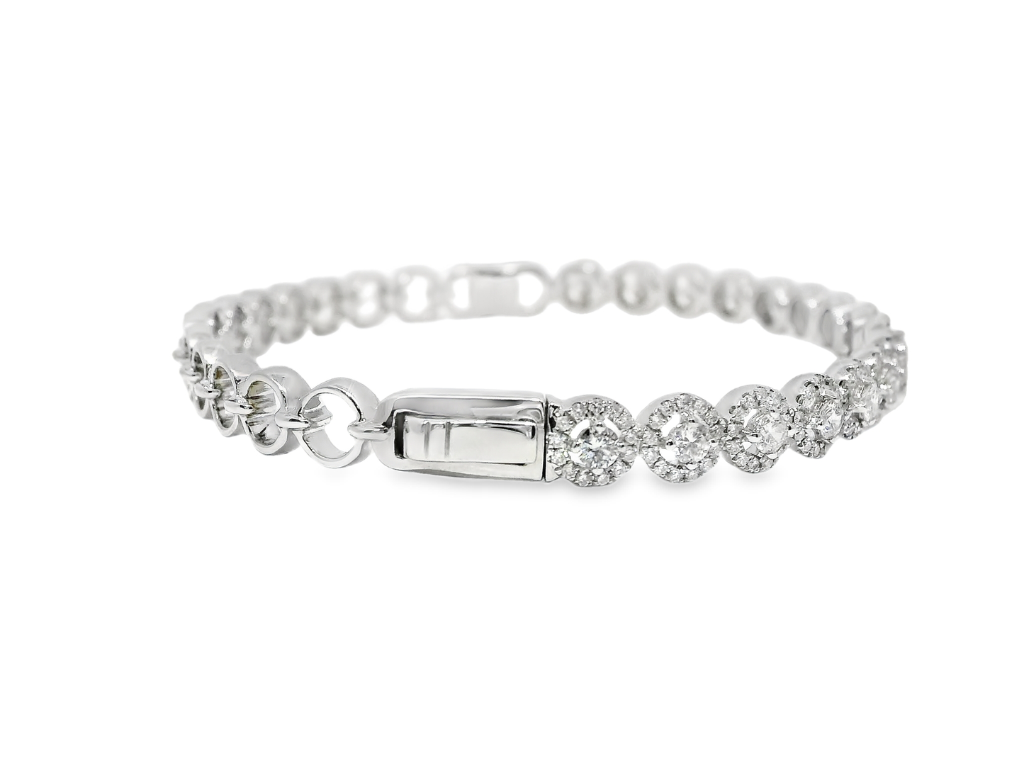 1.55CT Diamond Bangle 18k White Gold