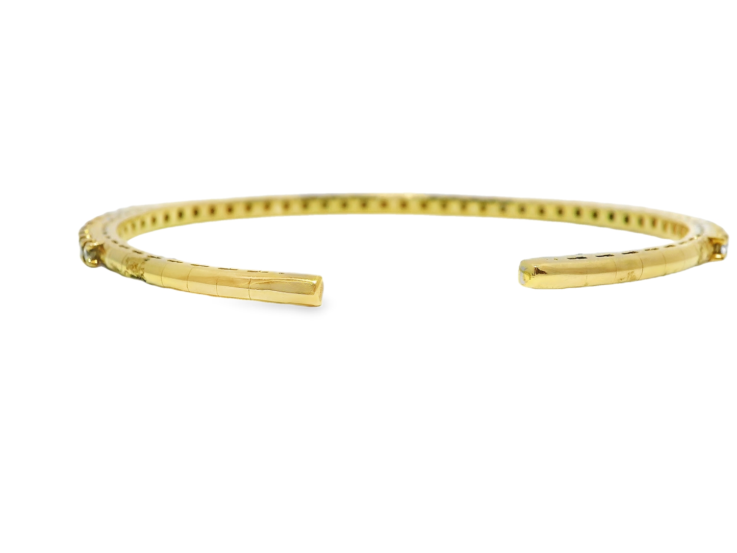 1.74CT Diamond Bangle 14k Yellow Gold