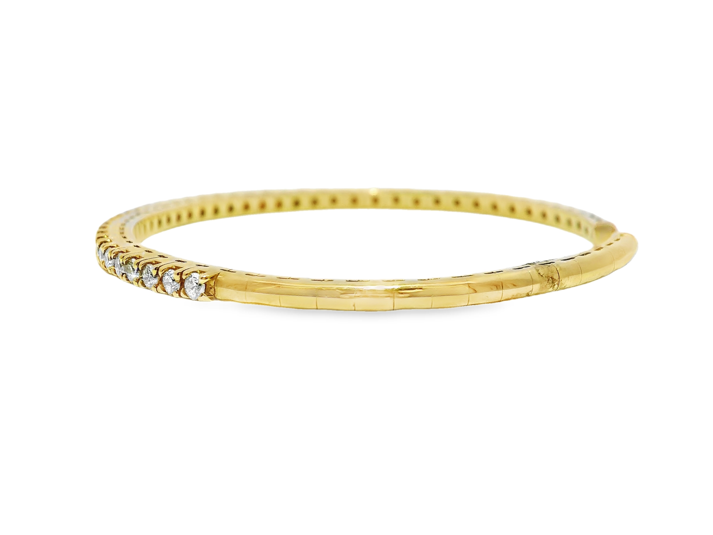1.05CT Diamond Bangle 14k Yellow Gold