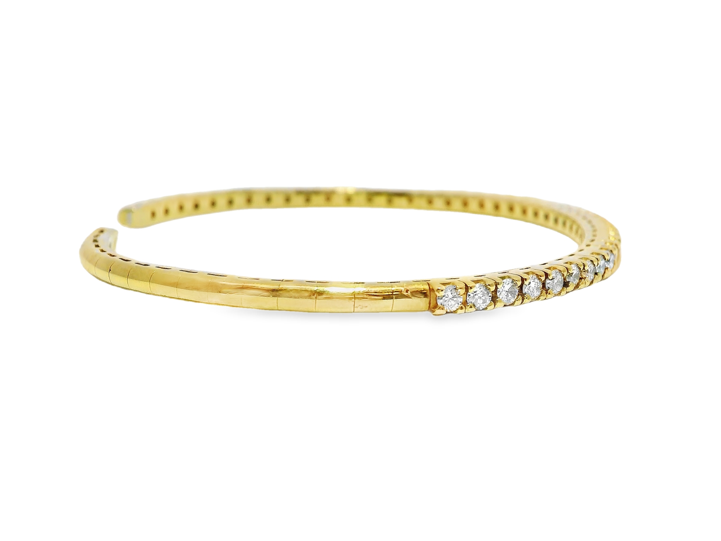 1.05CT Diamond Bangle 14k Yellow Gold