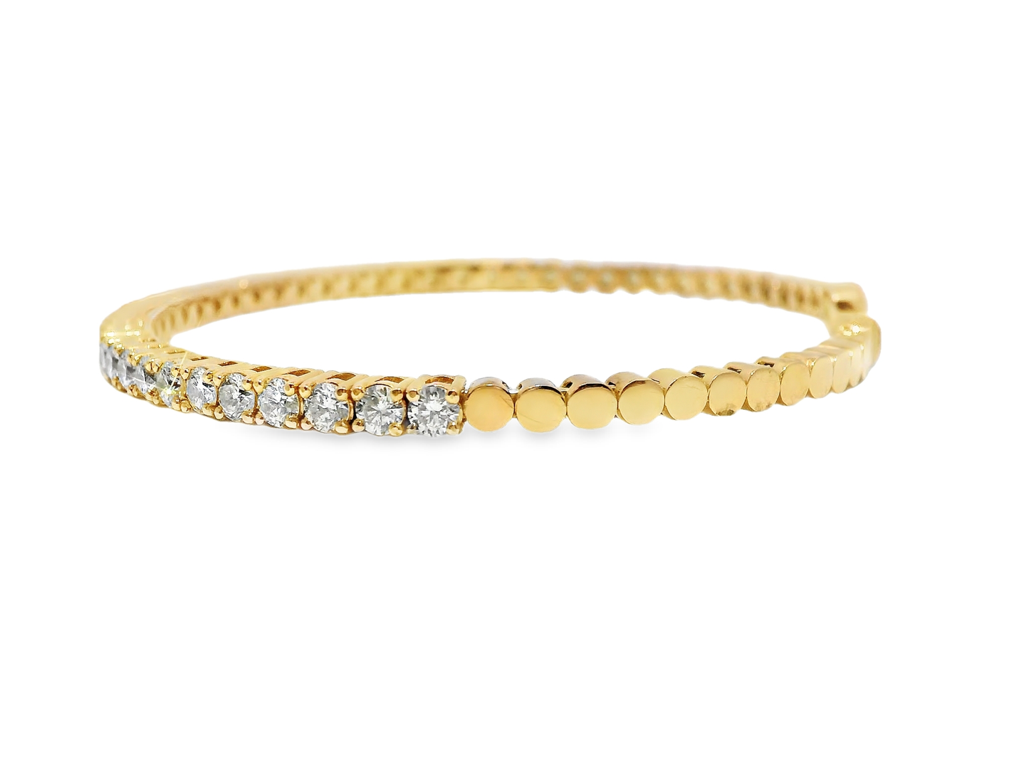 2.82CT Diamond Bangle 14k Rose Gold
