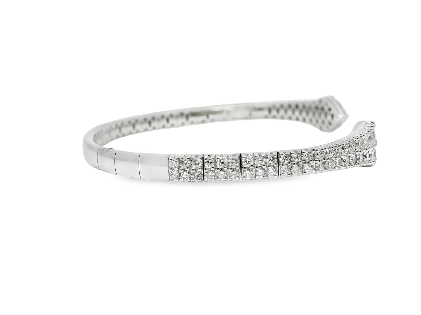 2.62CT Diamond Bangle 18k White Gold