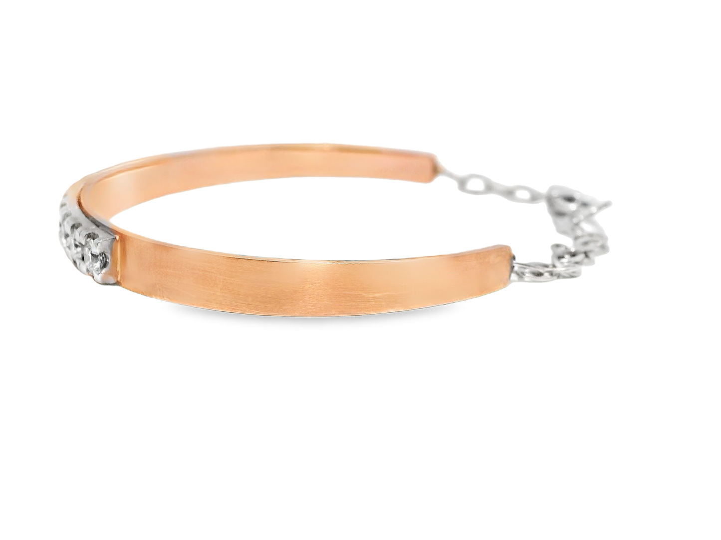 1.35CT Diamond Bangle 14k Rose Gold