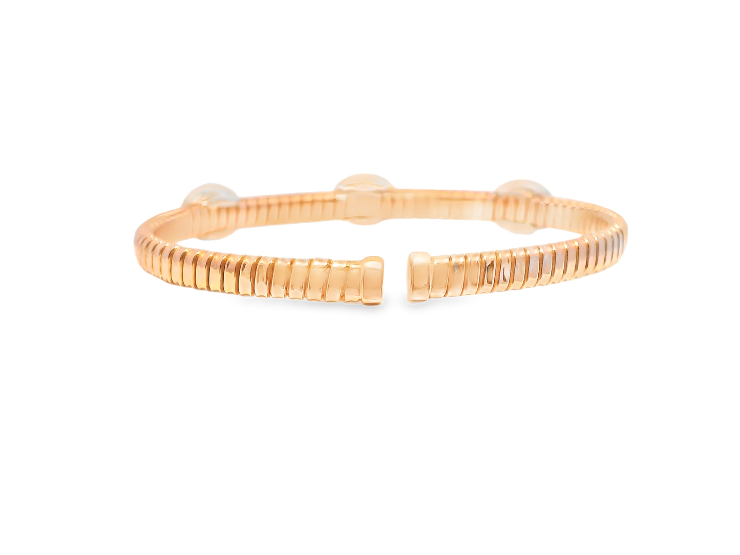 1.52CT Diamond Bangle 14k Rose Gold