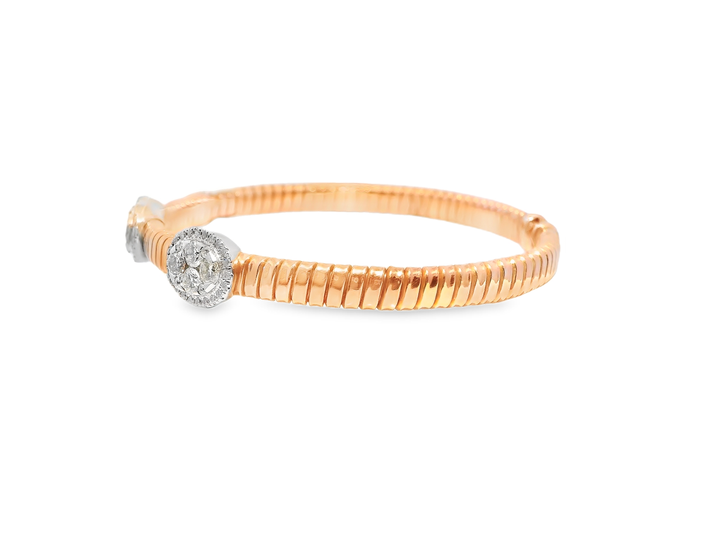 1.52CT Diamond Bangle 14k Rose Gold