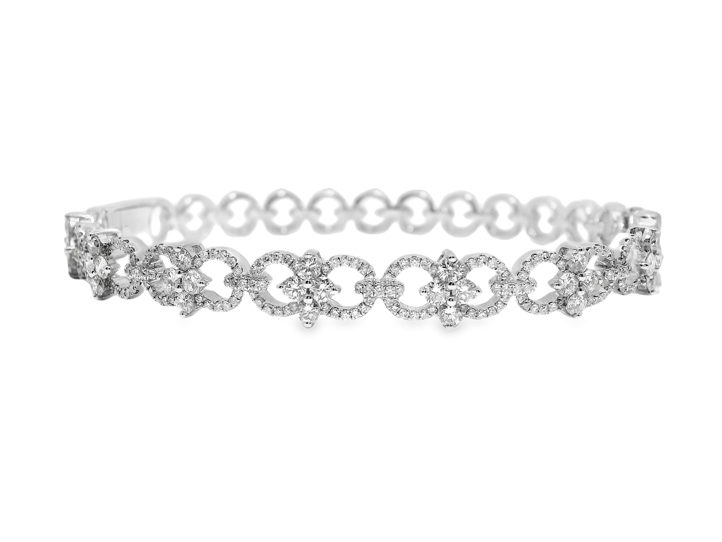 1.60CT Diamond Bangle 18k White Gold