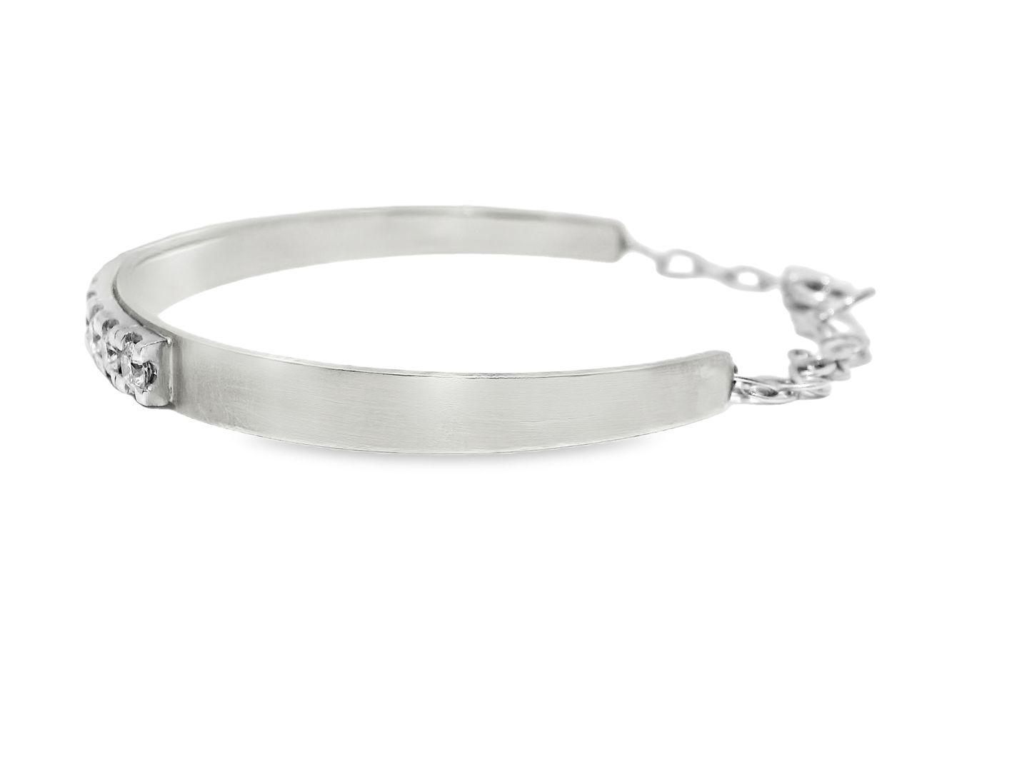 1.35CT Diamond Bangle 14k White Gold