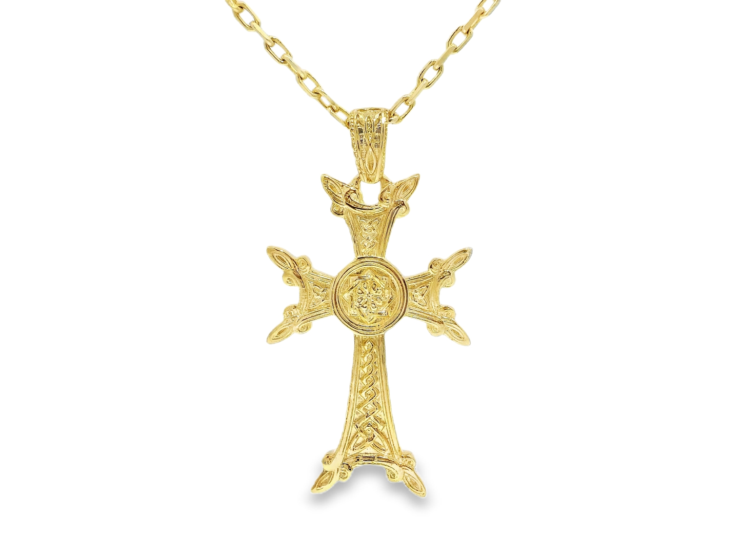 Plain Cross Pendant 14k Yellow Gold