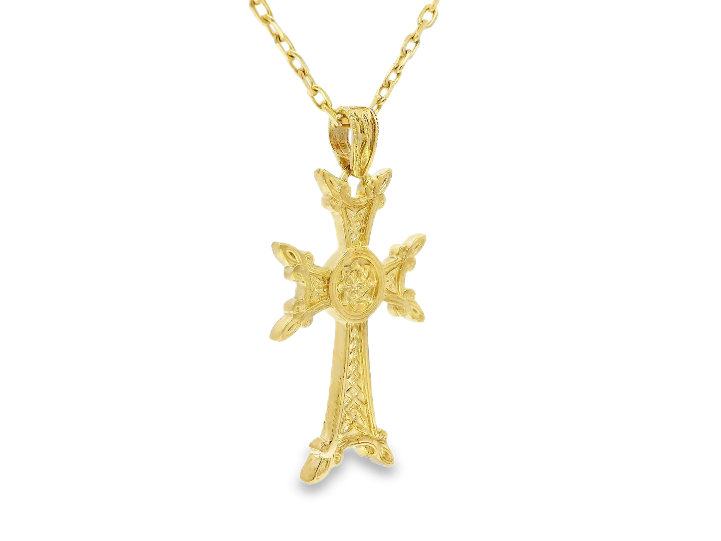 Plain Cross Pendant 14k Yellow Gold