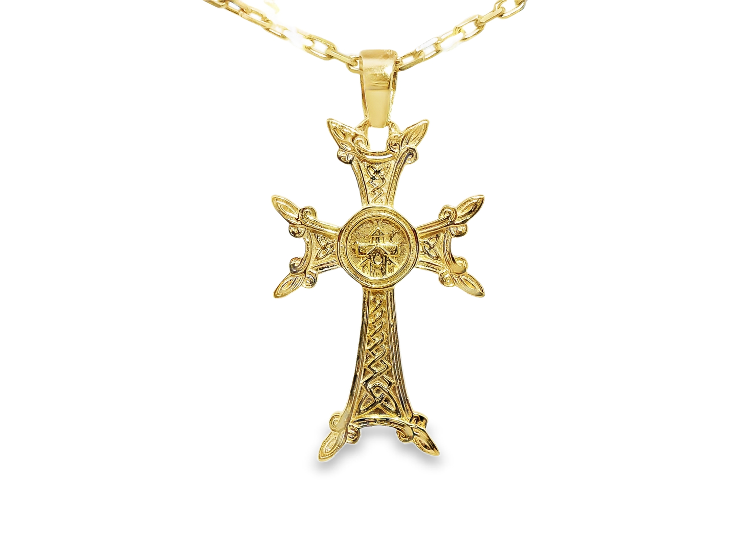 Plain Cross Pendant 14k Yellow Gold