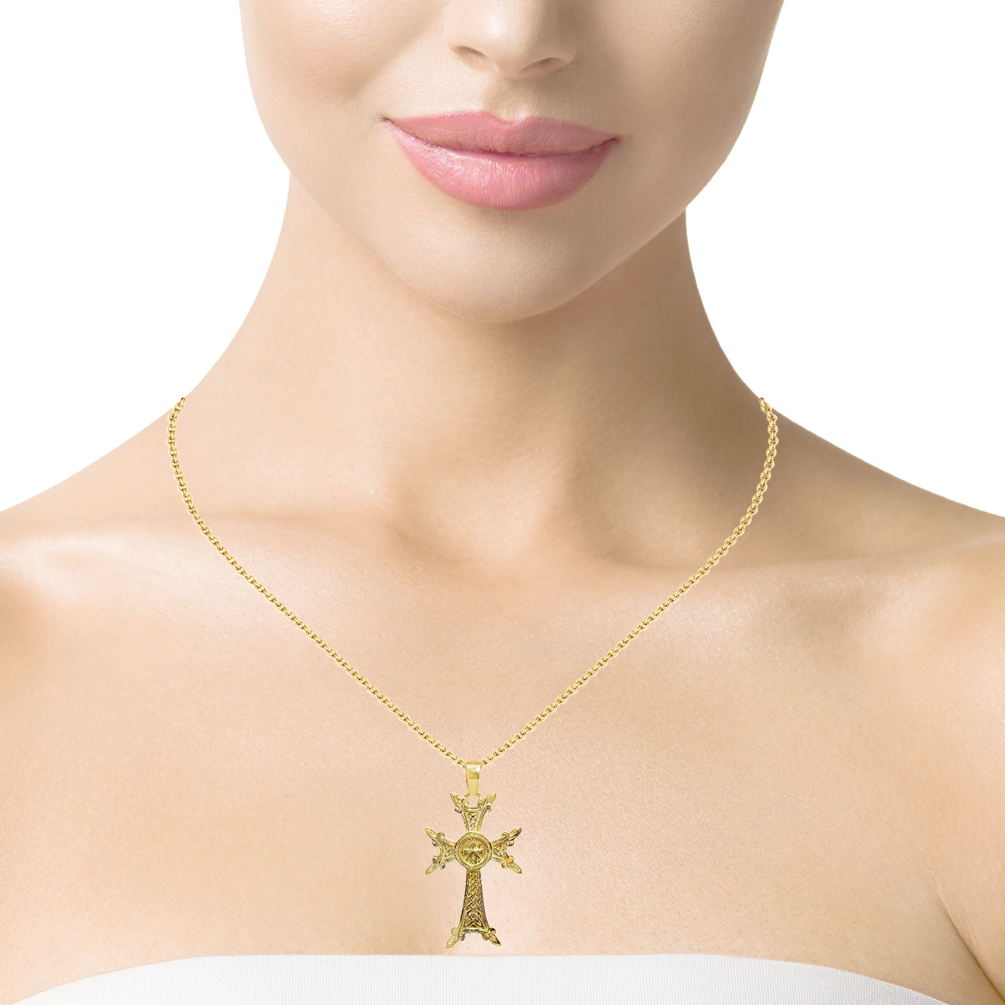 Plain Cross Pendant 14k Yellow Gold