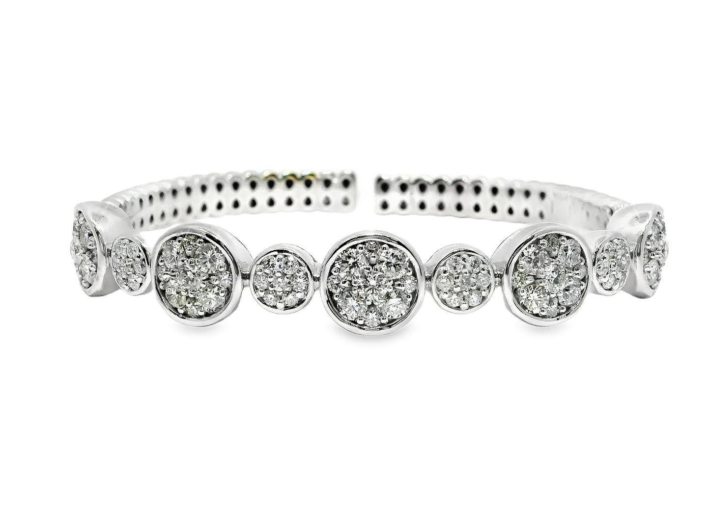 3.04CT Diamond Bangle 14k White Gold