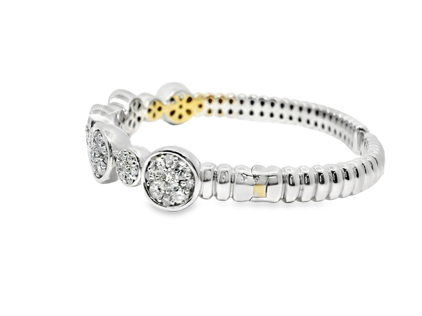 3.04CT Diamond Bangle 14k White Gold