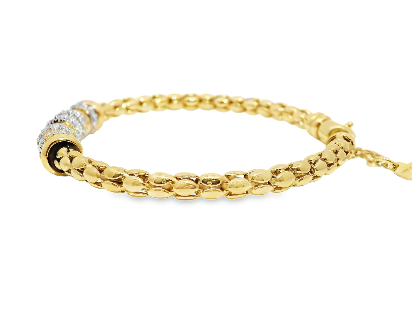 1.10CT Diamond Bangle 14k Yellow Gold