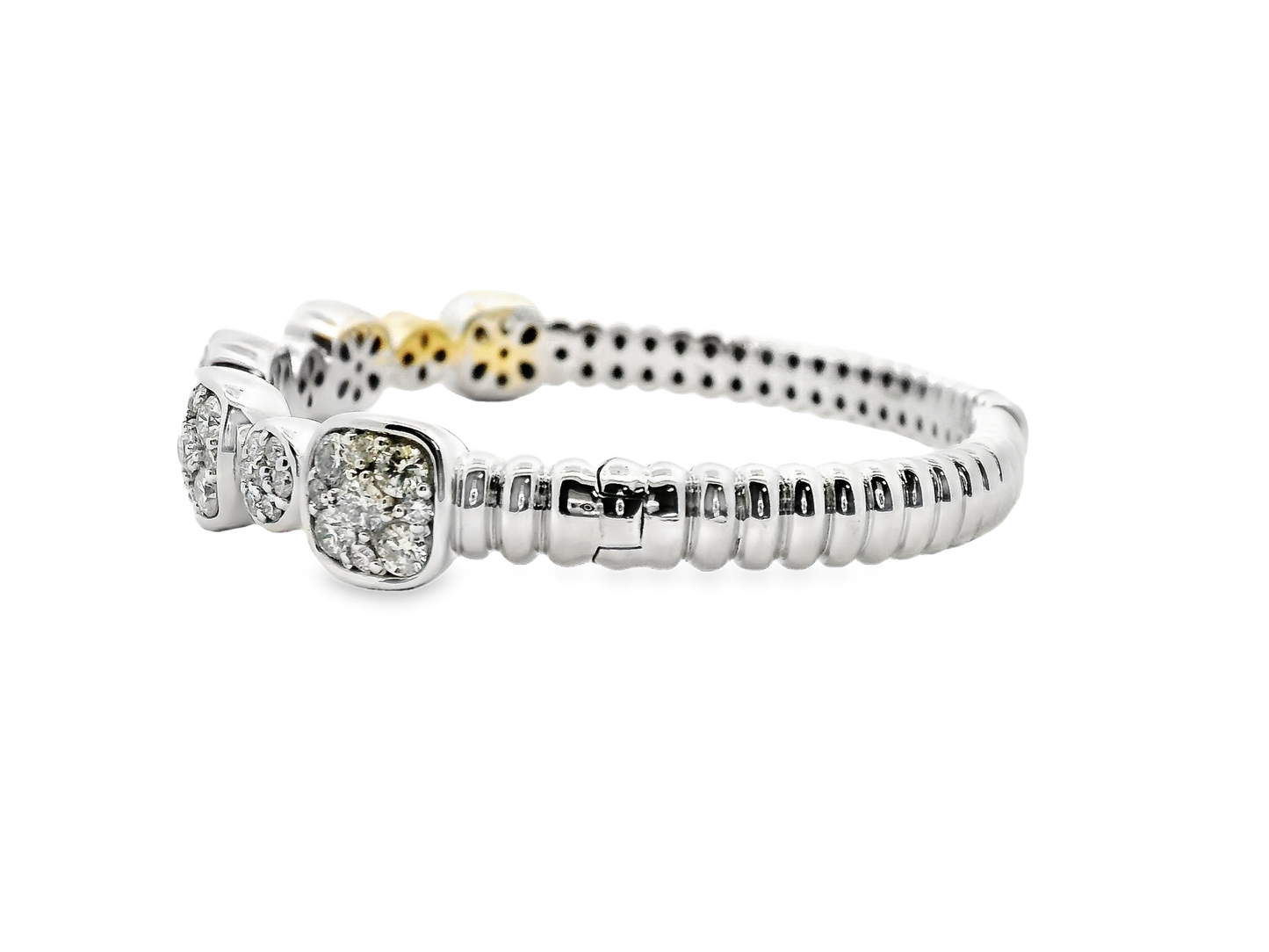 3.06CT Diamond Bangle 14k White Gold